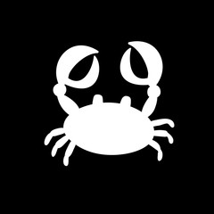 crab or cancer icon isolated on black background.