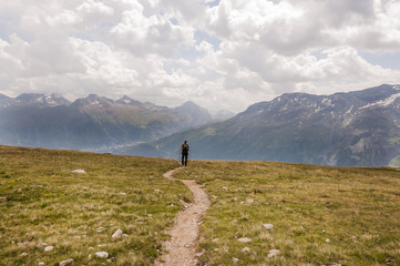 St. Moritz, Corviglia, Piz Nair, Wanderweg, Oberengadin, Seenplatte, Sommer, Alpen, Graubünden, Schweiz