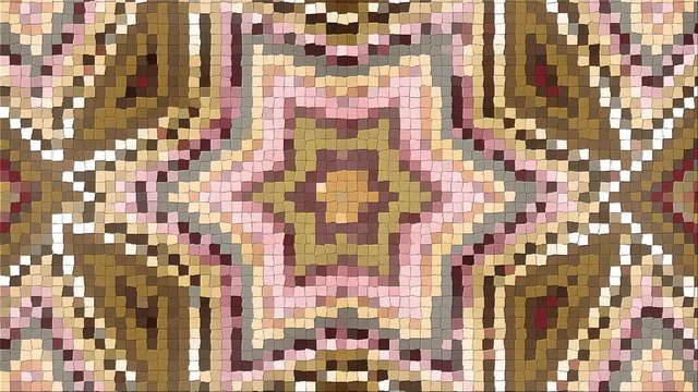 Abstract complex pattern from a mosaic. Dynamic bright transforming and pulsating composition. Ideal abstract background for any presentations. Looped