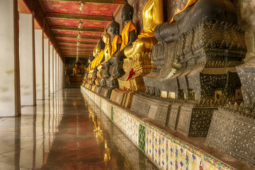 One landmark of Wat Suthat Thepwararam in Bangkok, Thailand. A place everyone in every religion can be viewed.