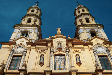 Fototapeta na wymiar Frente de la Iglesia de San Telmo, Nuestra señora de Belen 