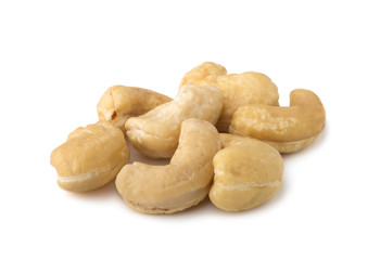 cashew nuts on white background