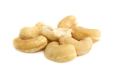 cashew nuts on white background