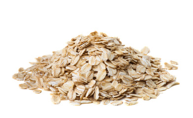 pile of oatmeal isolated on white background