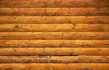 Wooden wall from logs