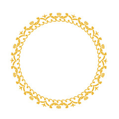 Decorative frame. Elegant vector element for design in Eastern style, place for text. Golden outline floral border. Lace illustration for invitations and greeting cards