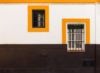Obraz na płótnie Canvas Front of a house in the Meditteranean style, Seville, Spain