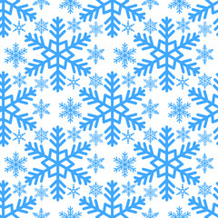 Fototapeta premium Snowflake seamless pattern Merry Christmas and Happy New Year winter holiday background decorative paper vector illustration.