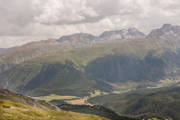 St. Moritz, Corviglia, Muottas Muragl, Oberengadin, Wanderweg, Bergbahnen, Sommer, Sommersport, Graubünden, Allen, Schweiz