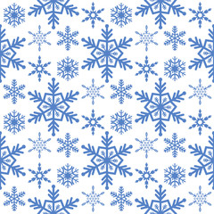 Snowflake seamless pattern Merry Christmas and Happy New Year winter holiday background decorative paper vector illustration.