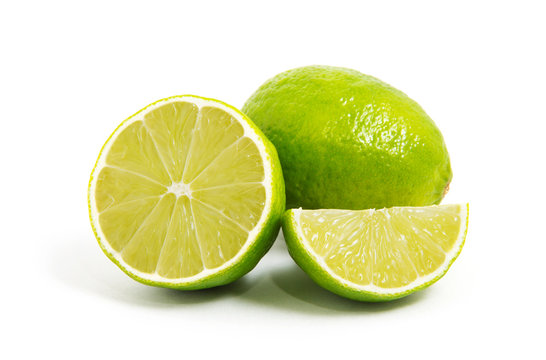 Fresh lime isolated on white