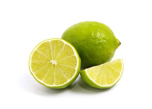 Fresh lime isolated on white