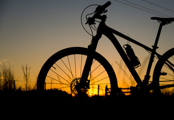 Fototapeta na wymiar Silhouette of bicycle