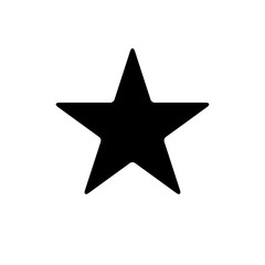 Star icon with slightly rounded corners. Easily colorable vector design on isolated background.