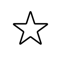 Star icon with slightly rounded corners, outline variant. Easily colorable vector design on isolated background.