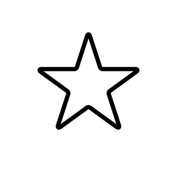 Star icon with slightly rounded corners, outline variant. Easily colorable vector design on isolated background.