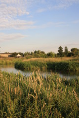 Zakole rzeki, wiejski krajobraz © Monika