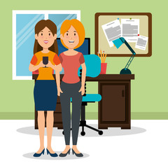 young businesswomen in the workplace office