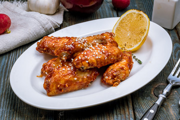 chicken wings in barbecue sauce