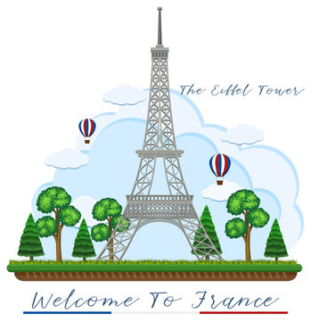 Welcome to France with eiffel tower
