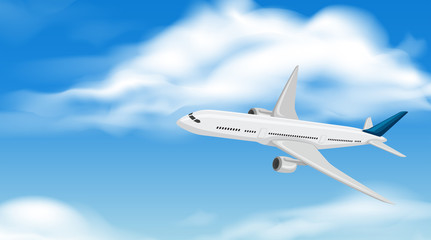 Fototapeta premium Komercyjny samolot lecący po niebie