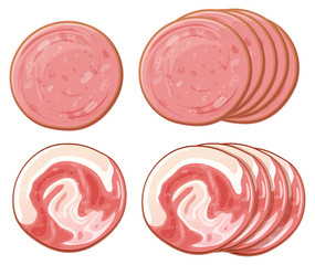 Set of different salami