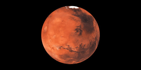 Mars planet red black