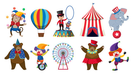 Set of various circus characters © brgfx