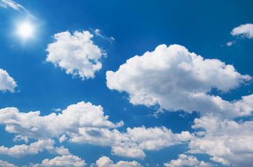 Obraz premium White clouds in blue sky.