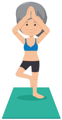 Fototapeta premium A Grandmother Practice Yoga