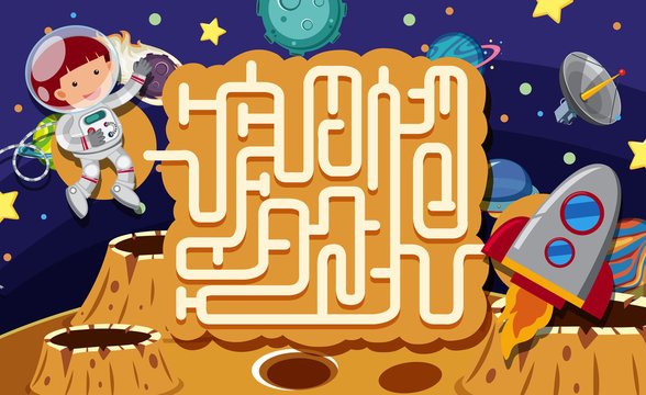 A Maze Puzzle Game Space Scene