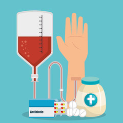 medical healthcare with set icons