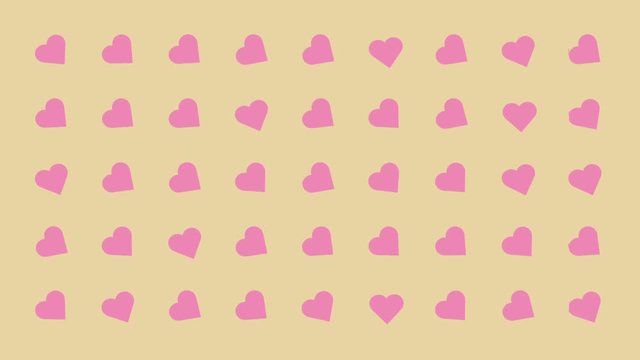 Hearts Turning Randomly Cartoon Vector Background