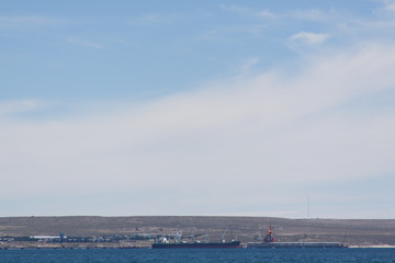 Ship wreck by the city