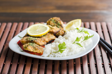 Fish in herbs seasoned