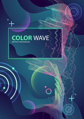 Colorful geometric background design. Wave composition.