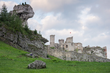 zamek Ogrodzieniec widziany z zewnątrz muru © Mariusz Sowula