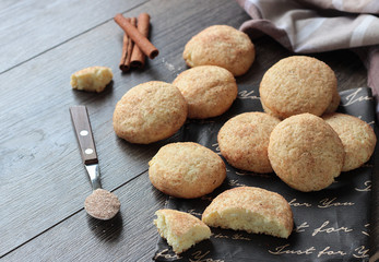 Homemade Snickerdoodle (traditional American cookies with cinnamon)