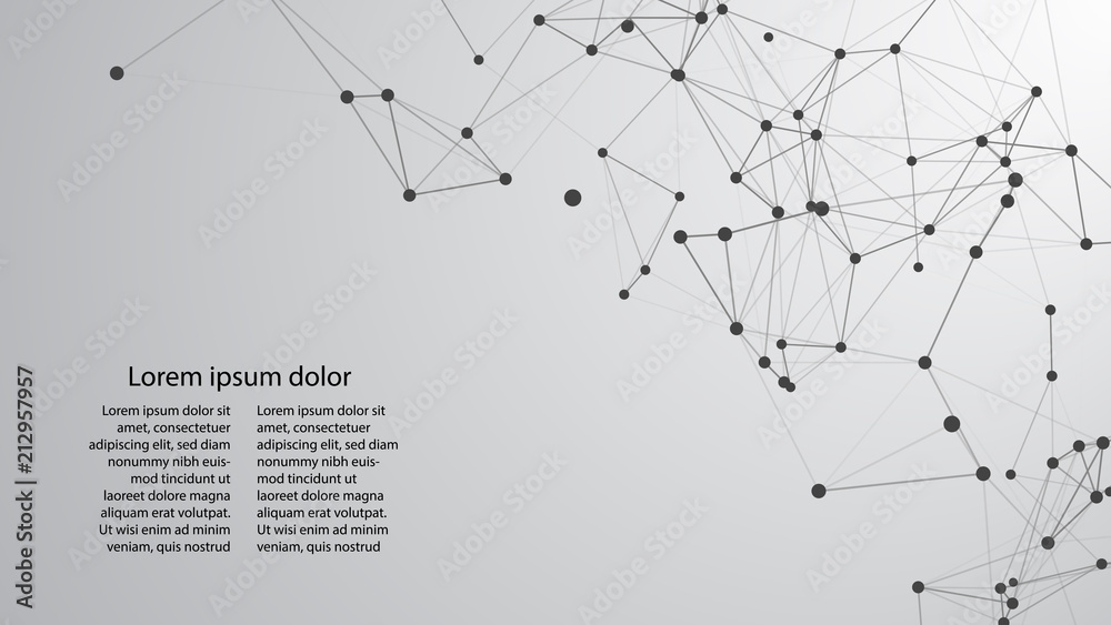 Poster Abstract connecting dots and lines. Vector technology background. Global network connection.
