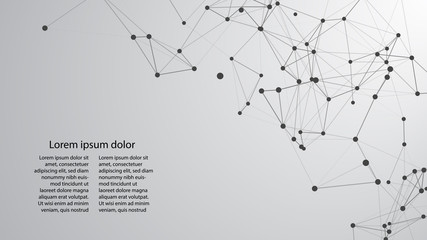 Abstract connecting dots and lines. Vector technology background. Global network connection.