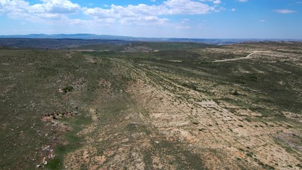 Teruel. Aerial view of mount in Allepuz. Spain. Drone Photo