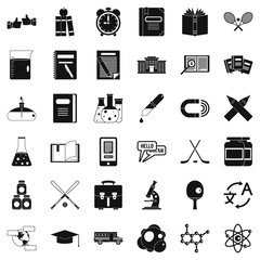 Education icons set. Simple style of 36 education vector icons for web isolated on white background