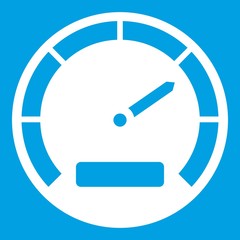 Speedometer icon white isolated on blue background vector illustration