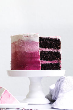 Pink ombre layer cake