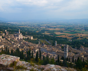 Fototapeta na wymiar Assisi Italy, just after sunrise.
