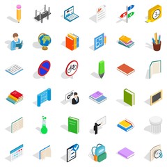 Good student icons set. Isometric style of 36 good student vector icons for web isolated on white background