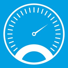 Speedometer icon white isolated on blue background vector illustration