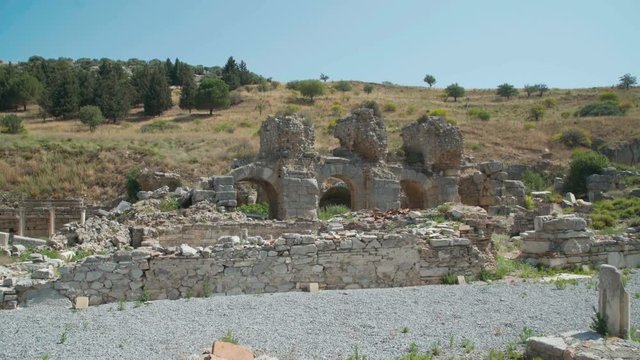 The view of ancient city in the Turkey, Izmir. 4K