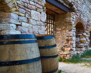 Wine barrels, Assisi, Italy