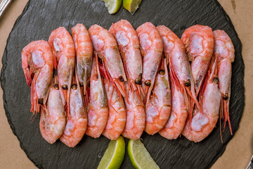 boiled shrimp on plate